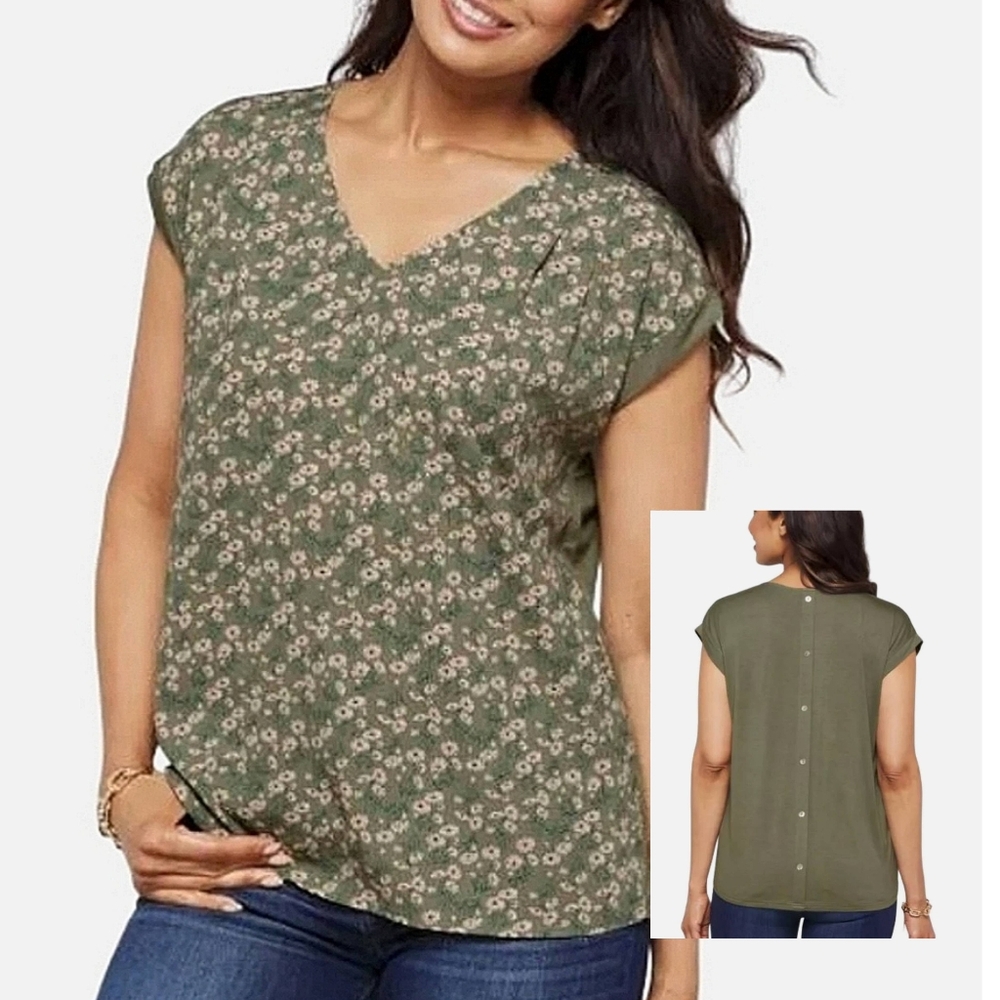 Anthropologie Papermoon Floral Cap Sleeve Blouse Size Medium